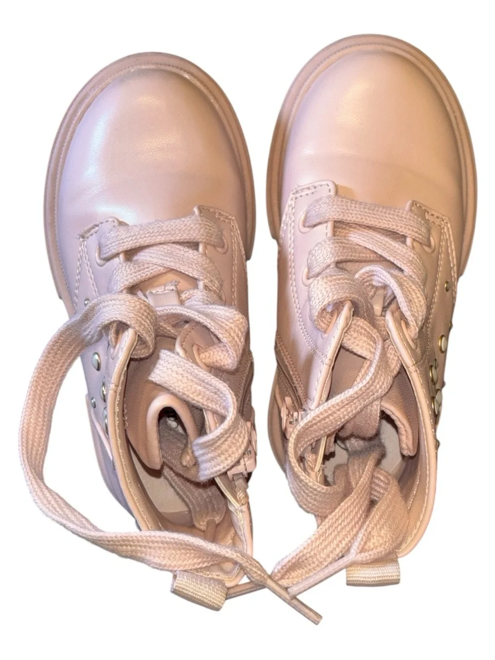 Cat & Jack Pink Metallic Studded Lace-Up Kids Boots